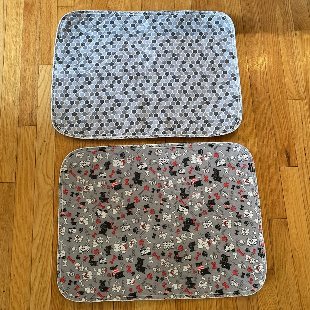 NWOT~Set Of 6 Puppy Mats~Gray & Animal Print Designed 4 Small/2 Large Mat - Picture 6 of 16